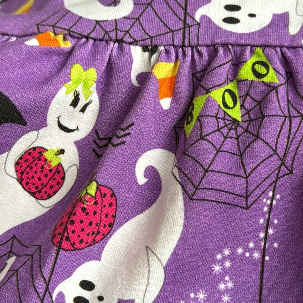 Lolly Wolly Doodle Girl’s Purple Halloween Long Sleeve Dress Size 8/9‎
